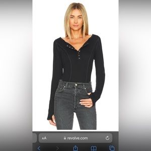 NWT Sloane Bodysuit in Black Free People Size Small